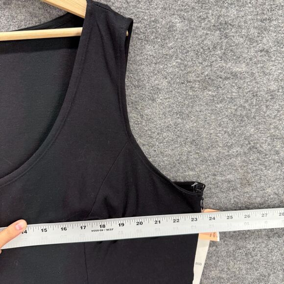 New Signature Dress Women 20W Plus Black Sheath Midi Sleeveless Zipper Rayon - Picture 5 of 7